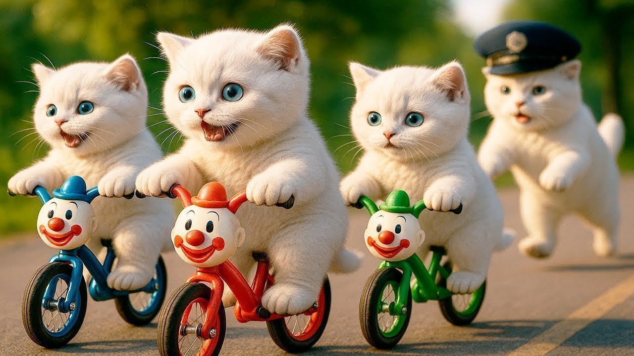 Mama & Baby  Kittens Explore Flowers | Adventure in the Meadow