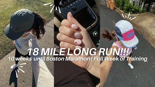 Week of Marathon Training | Running 18 Miles Solo | Countdown to the Boston Marathon