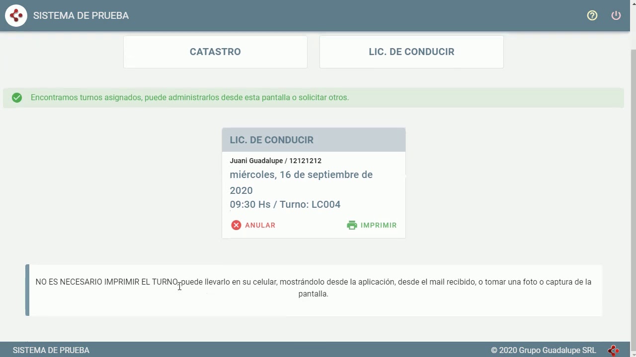 Web - Solicitud de turnos web.