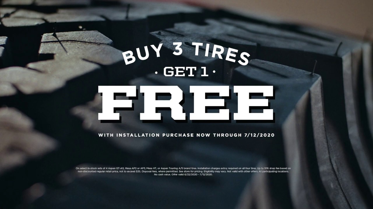 HUGE TIRE SALE BUY 3 GET 1 FREE Ends 7/12 YouTube