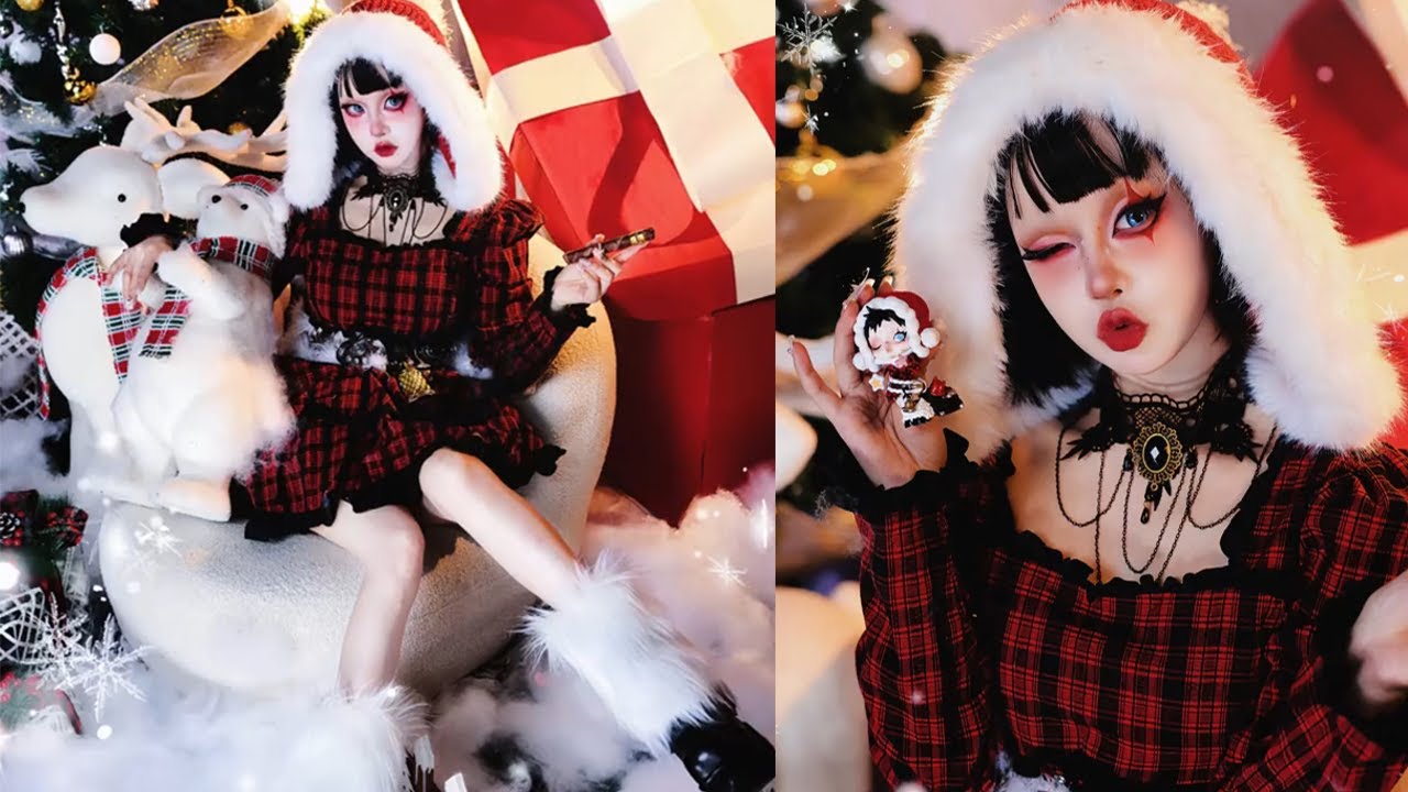 许愿时间到咯，泡泡玛特盲盒仿妆～ #妆容分享#仿妆 #泡泡玛特 #妆前妆后 #圣诞节