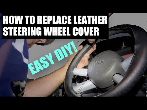 HOW TO REPLACE LEATHER STEERING WHEEL COVER- CAR TRUCK JEEP FIX #repair #car #DIY