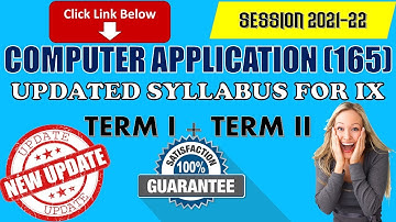 CBSE Class 9 Computer Application Syllabus 2021-22| Download PDF |