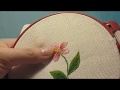 Вышивка гладью для начинающих "Цветок" satin stitch embroidery for beginners Flower