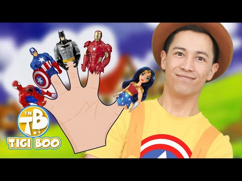 Finger Family Superheros | Kids Songs and Nursery Rhymes | Tigi Boo