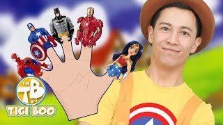 Finger Family Superheros | Kids Songs and Nursery Rhymes | Tigi Boo