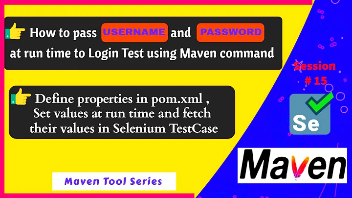 How to pass Parameters at Run time via Maven Command | Pass username & password to Selenium testcase