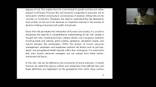 Comprehensive Overview of Risk