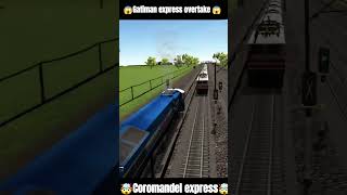 gatiman express overtaking Coromandel express#railwaycontent #train #railtrack #shorts #viral
