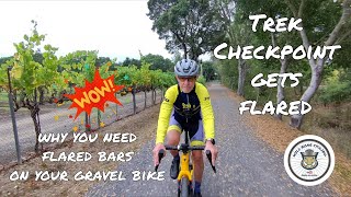 Putting narrow Zipp Flared handlebars on Trek Checkpoint gravel bike.