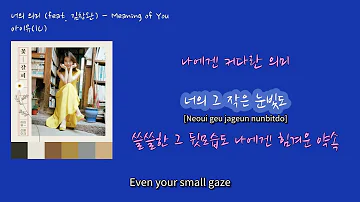 [아이유(IU) Best PLAYLIST]] 아이유 - '너의 의미 (feat. 김창완)' [English Lyric] IU - Meaning of YOu
