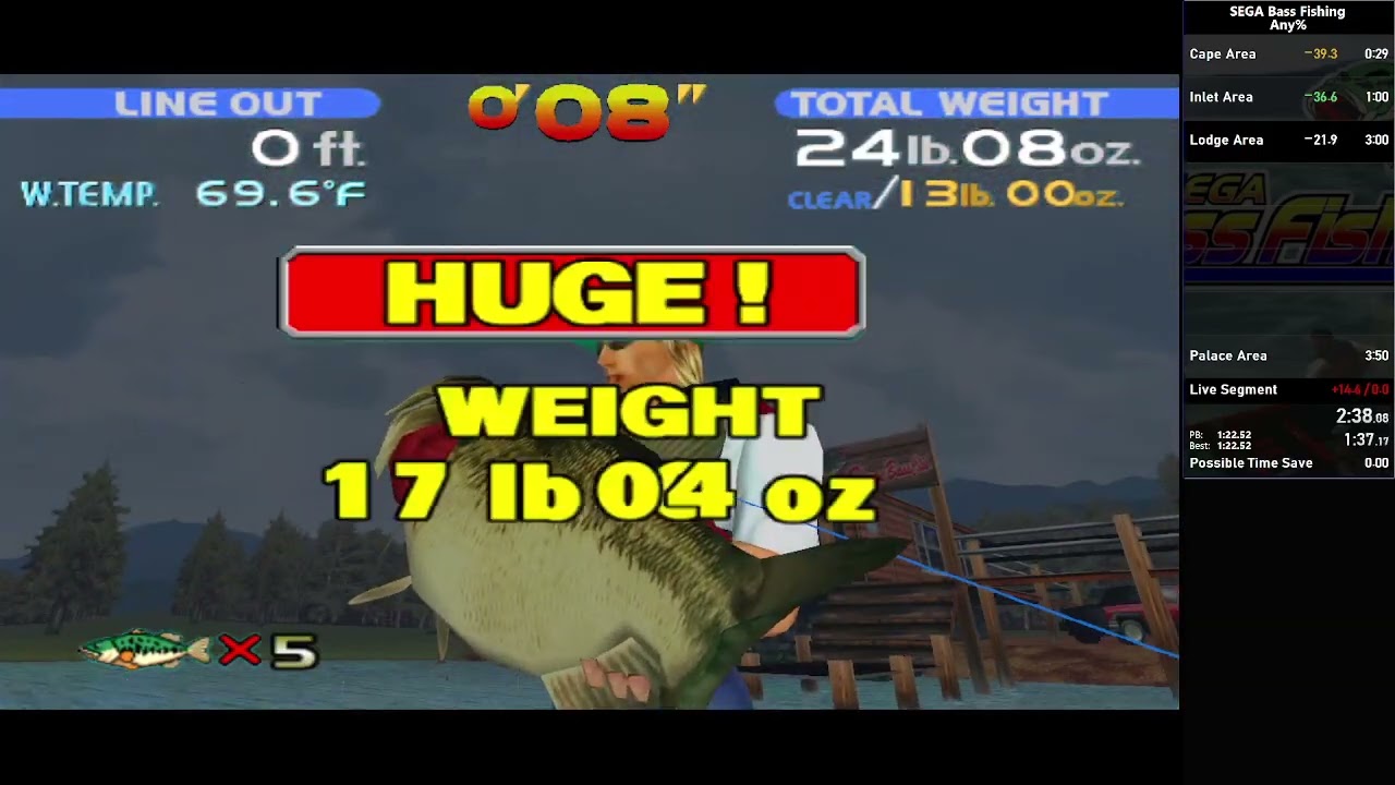SEGA Bass Fishing –  Any% in 3:36