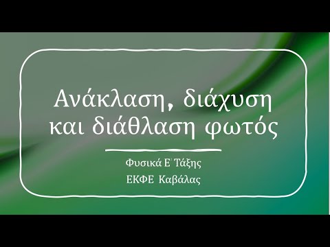 Ανάκλαση, Διάχυση, Διάθλαση