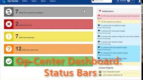 Op Center TechTips Dashboard Status Bars