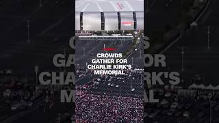 Mourners line up to attend Charlie Kirk's memorial