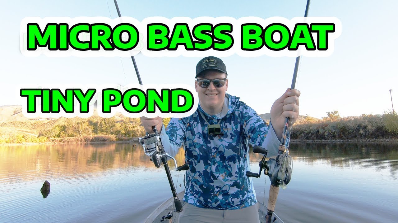 Fishing out of. MICRO Bass Boat In a TINY Pond!