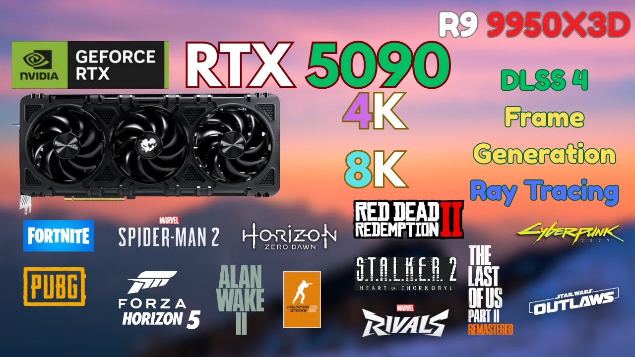 RTX 5090 + R9 9950X3D = 8K Monster! | DLSS 4, Ray Tracing & Frame