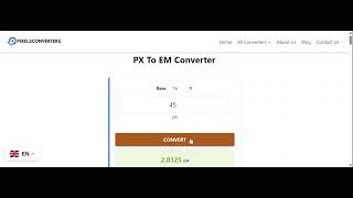Px to Em Converter