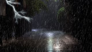 Immediately get a good night's sleep & relieve insomnia with heavy rain and thunder on road at night
