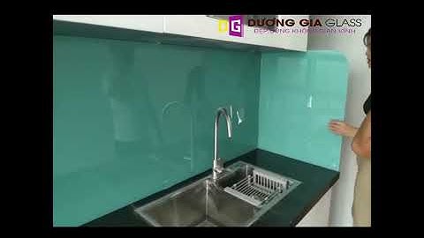 Thi Công Kính Ốp Bếp Màu Xanh Ngọc - DƯƠNG GIA GLASS