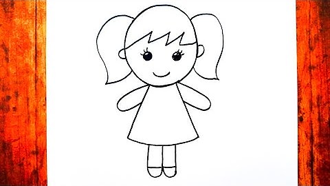 How to Draw a Cute Girl Picture Easy and Step by Step, Çizim Saati Art Girl Drawing