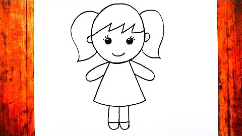 How to Draw a Cute Girl Picture Easy and Step by Step, Çizim Saati Art Girl Drawing