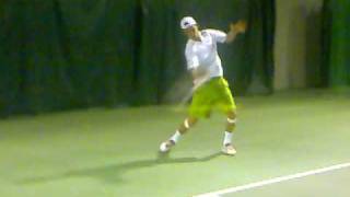 Grigor Dimitrov practice indoors in Bastad, Sweden!