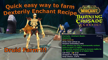 How to Farm Formula: Enchant Boots-Dexterity Easy way , Druid And Rogue #wowtbcclassic