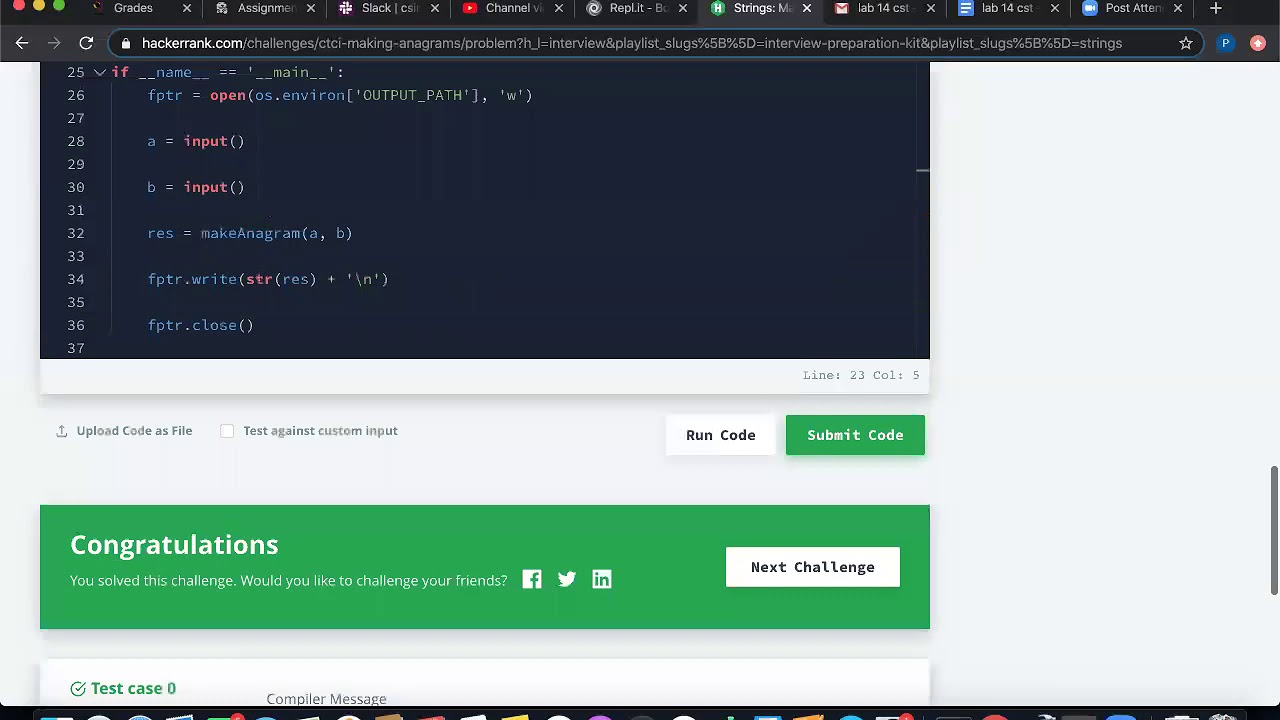 string anagram hackerrank solution problem solving