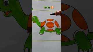 #how to colour tortoise🤩🐢 #viral #youtubeshorts #colouring