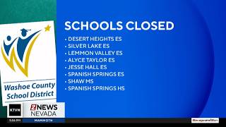 Eight Washoe County schools closed on first day