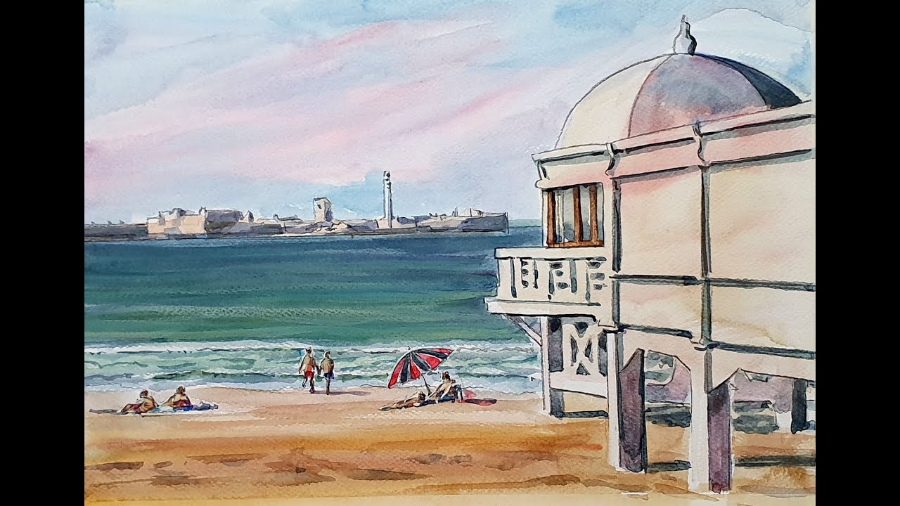 watercolor basic - 185 - La Caleta - Cádiz - Pintando con Juan Mieres