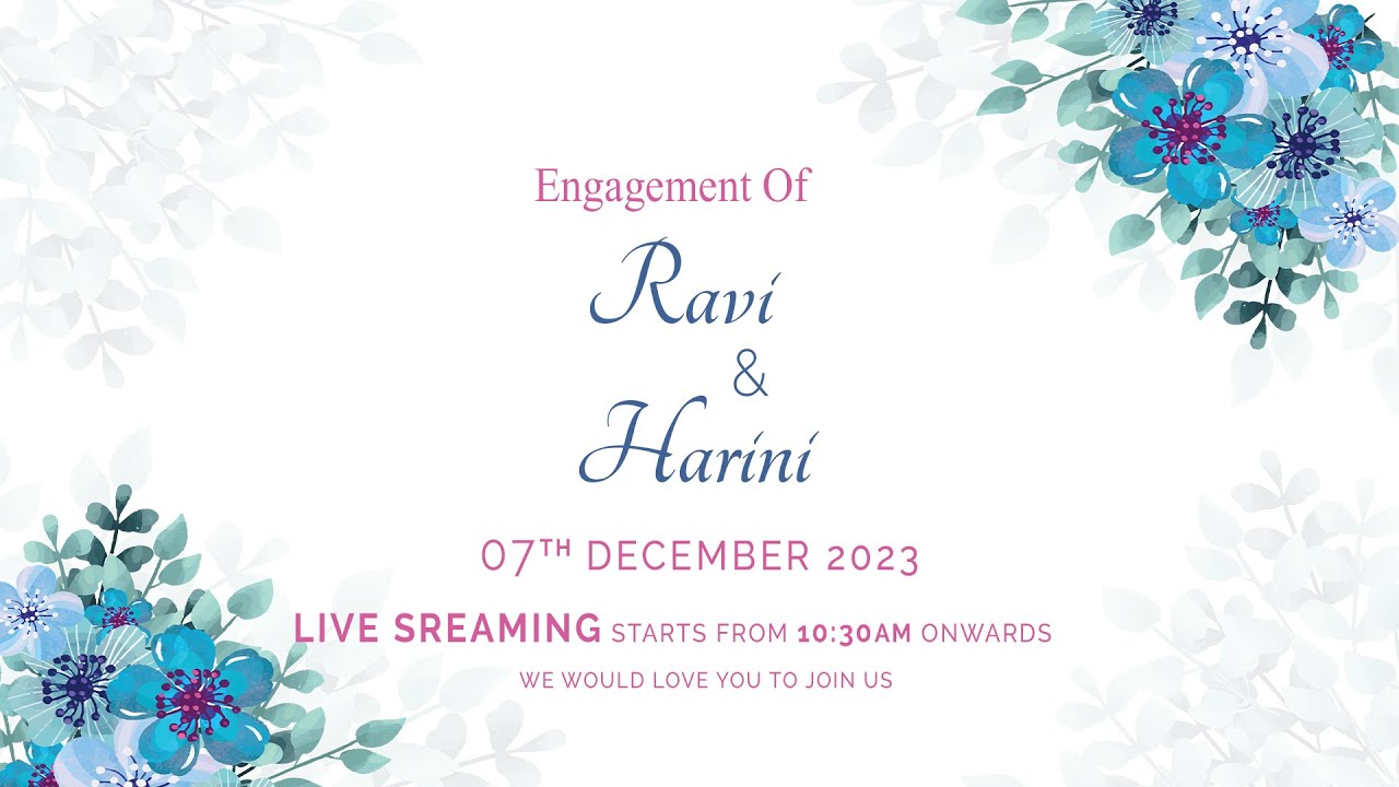 Hamrin Ravi Engagement of Ravi & Harini - YouTube