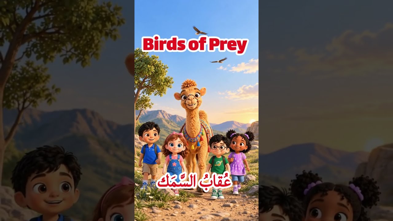 🐪 Fluffy Humpi Learns Birds of Prey in English & Arabic! 🦅🦉 | Kids #Shorts