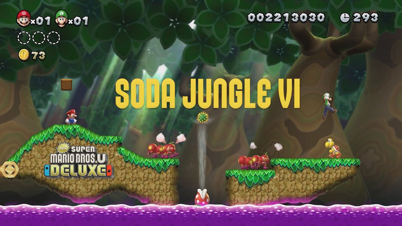 New Super Mario Bros. U Deluxe - Soda Jungle 6 | 2 players | Walkthrough | 2022