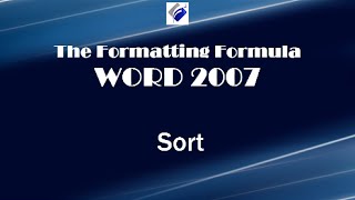 Word 2007   Sort    Learn How to Sort Text, Numbers and Columns