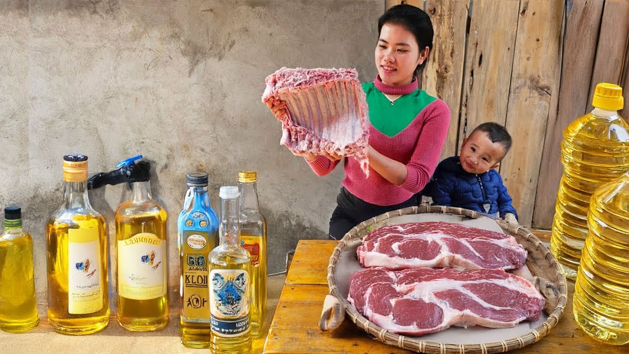 How to Make Cooking Oil from Grilled Pork - Storing Cooking Oil at Home | Trieu Thi Thuy