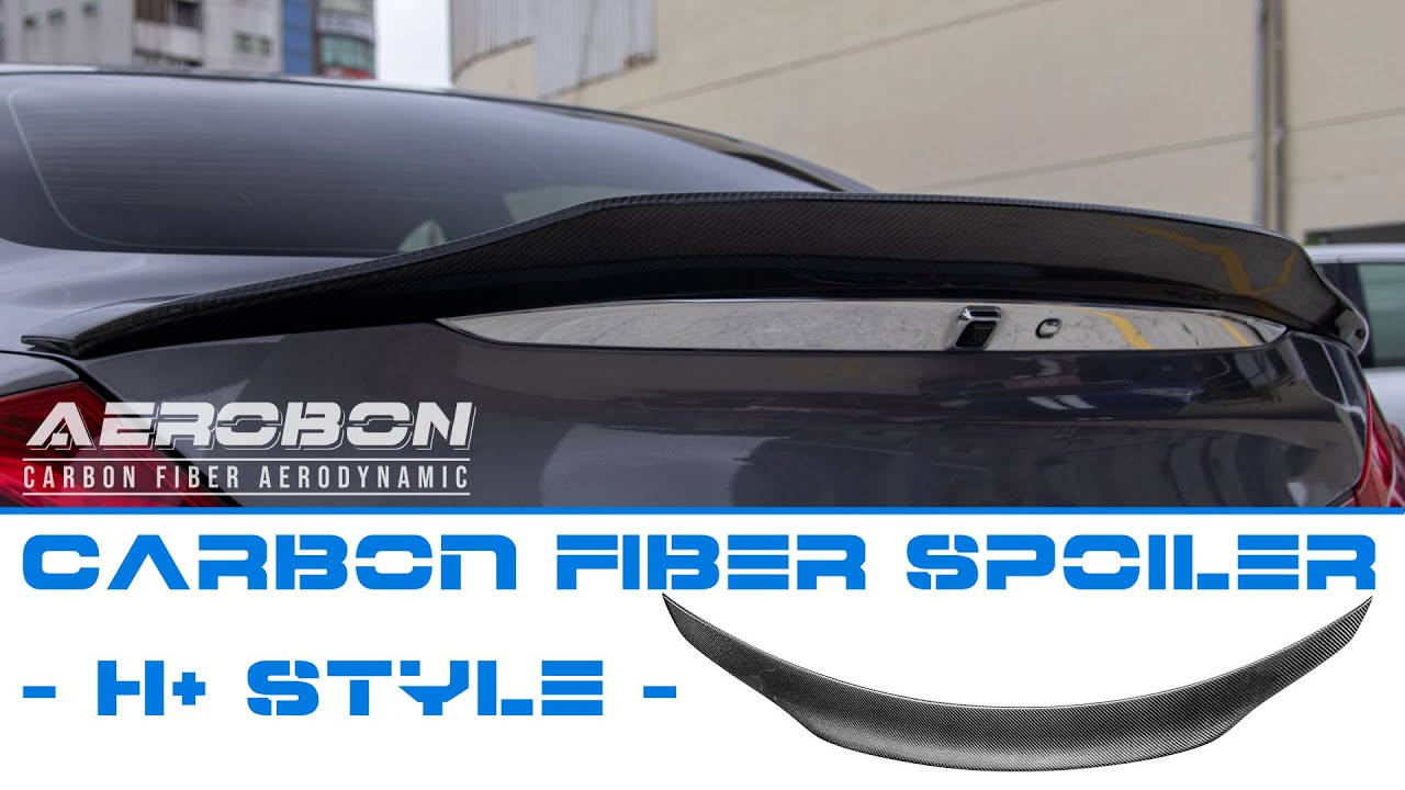 AeroBon Real Carbon Fiber Trunk Spoiler Compatible with 2008-15 Infiniti G37 Coupe (H+ Style)