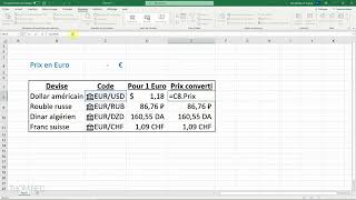 CONVERTIR des DEVISES avec EXCEL   Créez votre convertisseur de monnaie automatique  Tuto 0