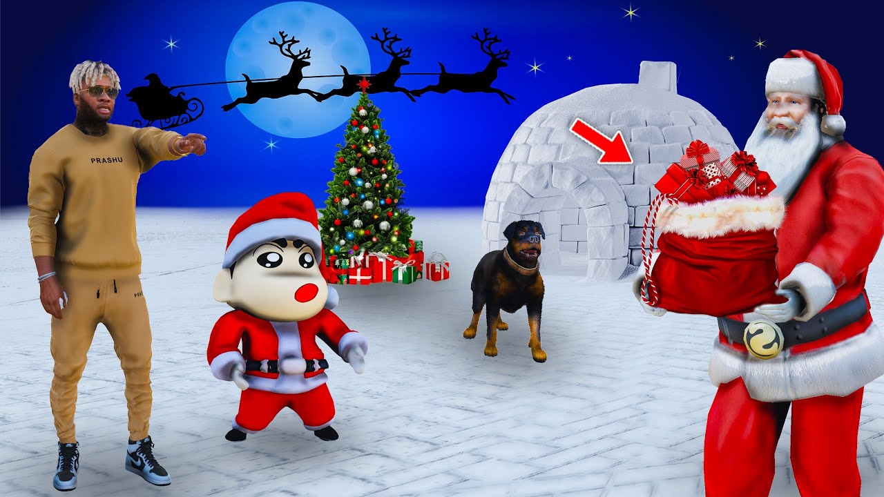 GTA V: Franklin and Shinchan Turn into Santa Claus Christmas Special in GTA 5