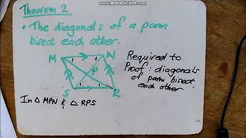 Theorem 2 diagonals of parm bisect each other