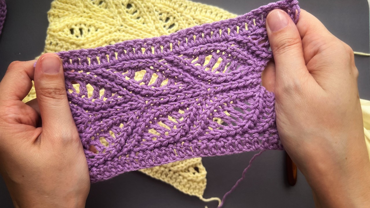 Is it Crochet or Knitting? 🤔 Master This Gorgeous Lace Leaves Pattern (Brioche Crochet)