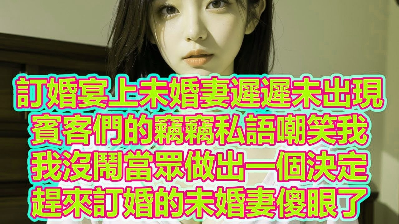 訂婚宴上未婚妻遲遲未出現，賓客們的竊竊私語嘲笑我，我沒鬧當眾做出一個決定，趕來訂婚的未婚妻傻眼了