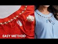 Easy Neck Design with Beads Step By Step Tutorial | Neck Design Cutting and Stitching