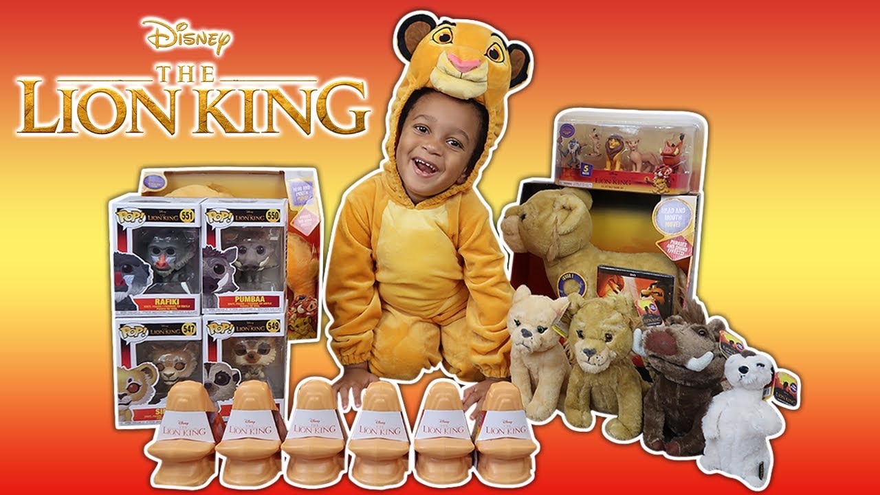 GIANT LION KING SURPRISE TOYS UNBOXING FUN! SIMBA OPENS ALL LION KING MOVIE TOYS!