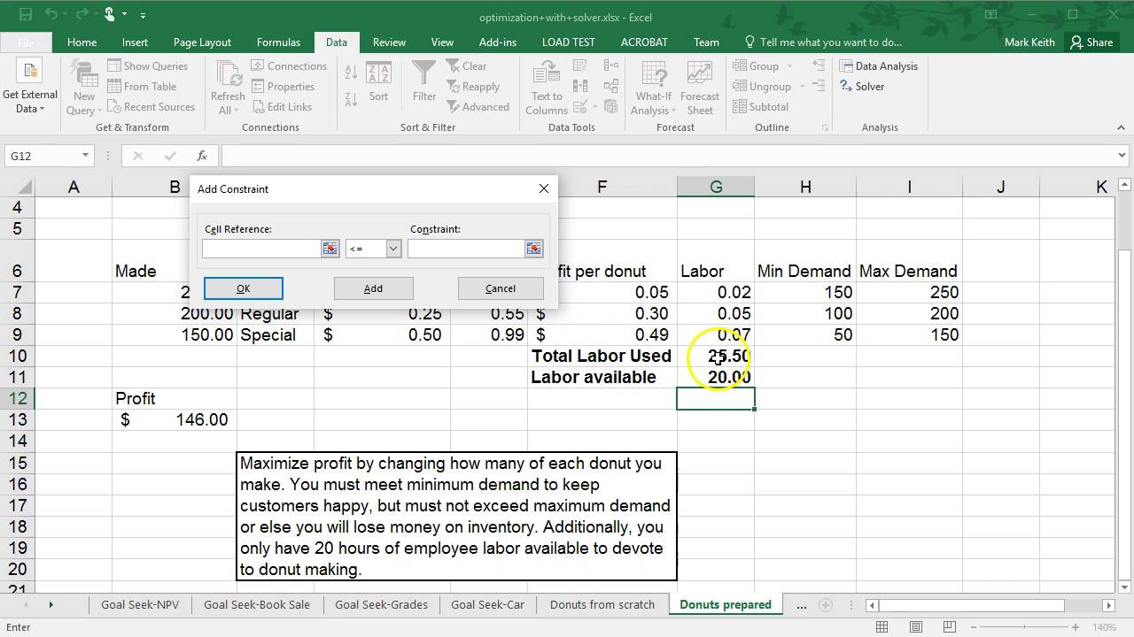 problem solving in excel