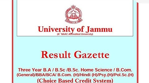 Jammu University || 1st semester regular candidate result out latest news