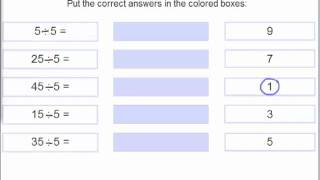 MathABC.com: Division: Dragging: division tables 1, 2,5 and 10
