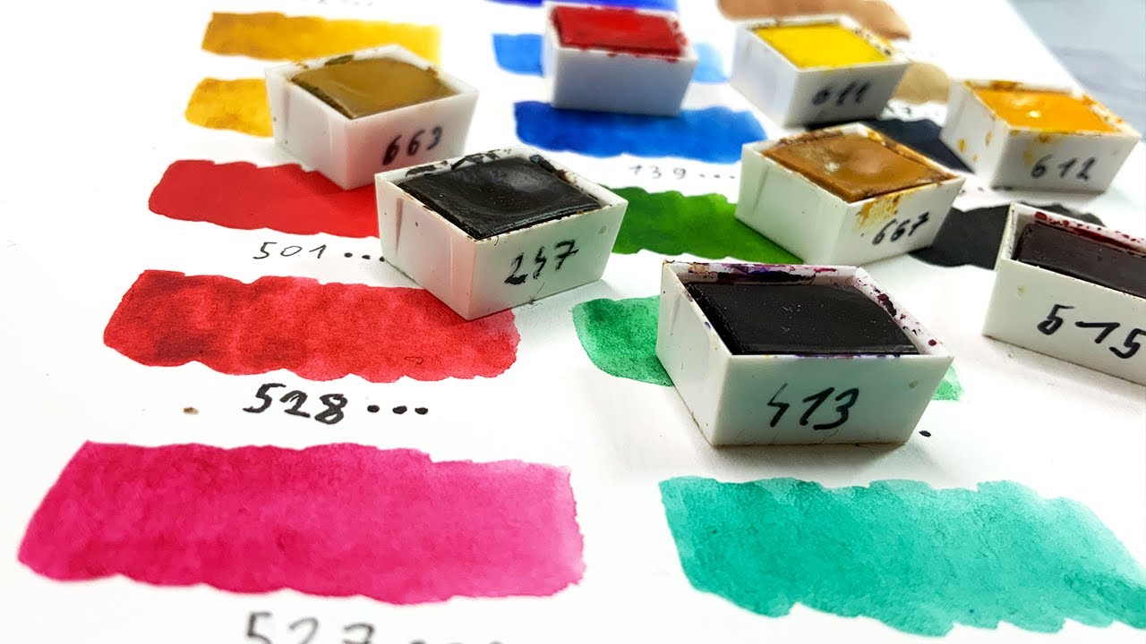 Daler-Rowney Aquafine and Professional Watercolors swatch - my long term companion