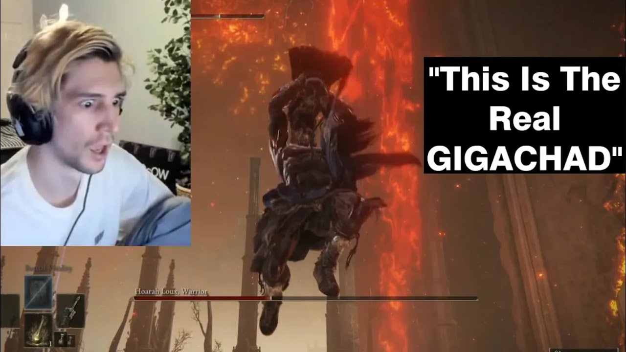 xQc Vs Godfrey (Hoarah Loux) Boss Fight - Elden Ring